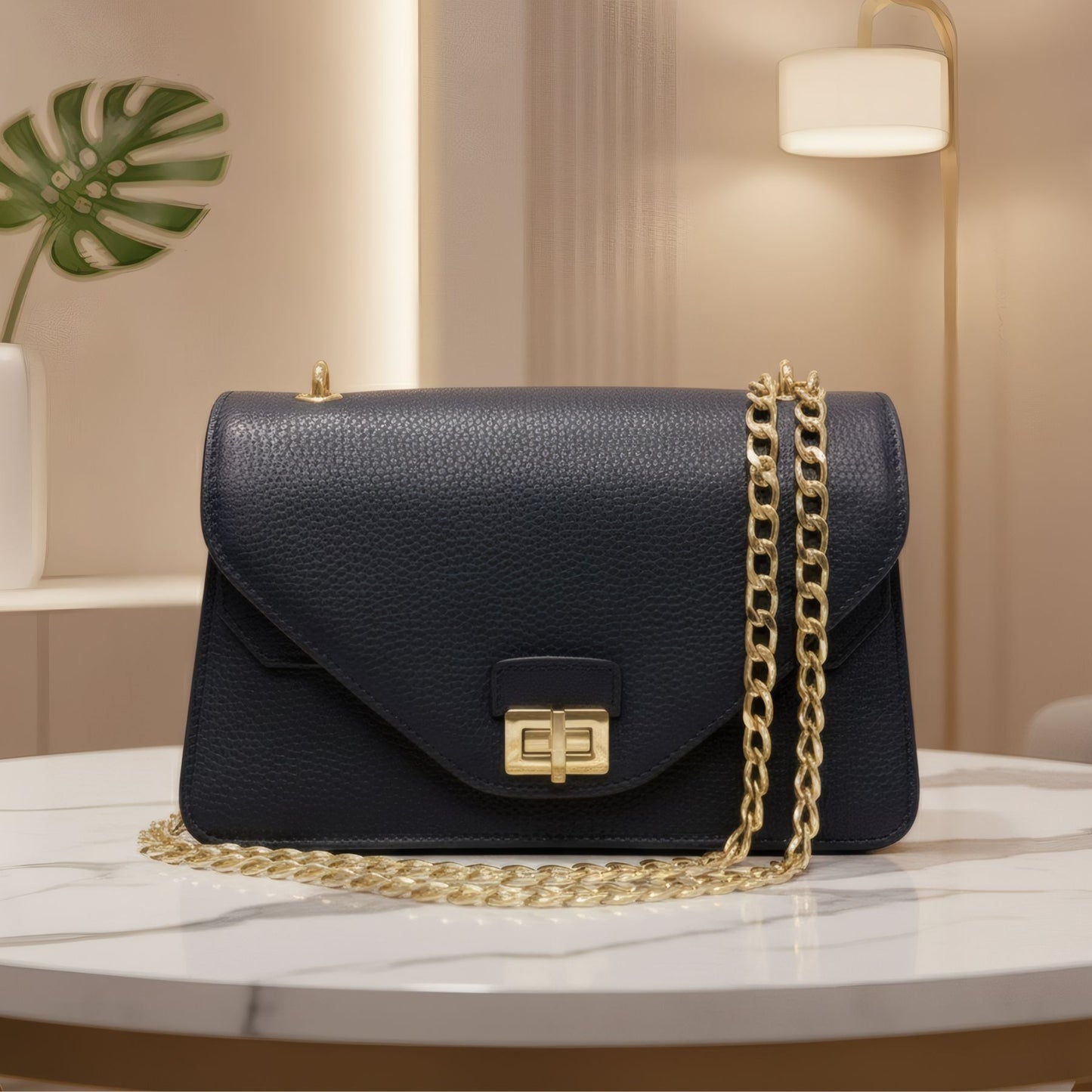 MILAN – Genuine Leather Chain Shoulder Bag